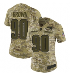 Nike Patriots #90 Malcom Brown Camo Women Stitched NFL Limited 2018 Salute to Service Jersey