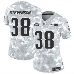 Women New England Patriots 38 Rhamondre Stevenson 2024 F U S E Arctic Camo Salute To Service Limited Stitched Jersey