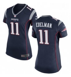 Womens Nike New England Patriots 11 Julian Edelman Game Navy Blue Team Color NFL Jersey