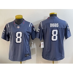 Youth New England Patriots 8 Stefon Diggs Navy 2025  Rivalries F U S E Vapor Limited Stitched Football Jersey