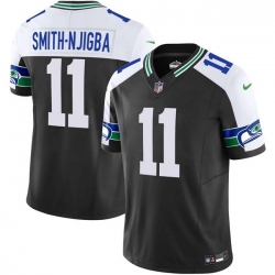 Men Seattle Seahawks 11 Jaxon Smith Njigba Black F U S E  Vapor Throwback Limited Stitched Football Jersey