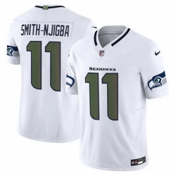 Men Seattle Seahawks  11 Jaxon Smith Njigba White 2025 F U S E   Rivalries  Vapor Untouchable Limited Stitched Football Jersey