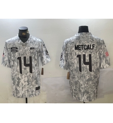 Men Seattle Seahawks 14 DK Metcalf 2024 F U S E Arctic Camo Salute To Service Limited Stitched Football Jersey