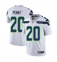 Men Seattle Seahawks 20 Rashaad Penny White Vapor Untouchable Limited Stitched Jersey