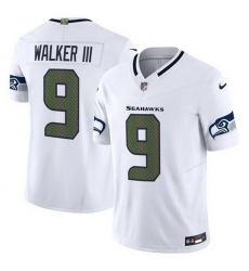 Men Seattle Seahawks  9 Kenneth Walker III White 2025 F U S E   Rivalries  Vapor Untouchable Limited Stitched Football Jersey