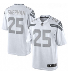 Mens Nike Seattle Seahawks 25 Richard Sherman Limited White Platinum NFL Jersey