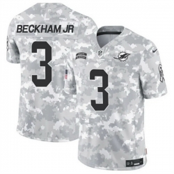 Men Miami Dolphins 3 Odell Beckham Jr  2024 F U S E Arctic Camo Salute To Service Limited Stitched Football Jersey