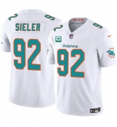 Men Miami Dolphins 92 Zach Sieler White 2025 F U S E  With 2 Star C Patch Vapor Limited Stitched Football Jersey Men Miami Dolphins 92 Zach Sieler White 2025 F U S E  With 2 Star C Patch Vapor Limited Stitched Football Jersey