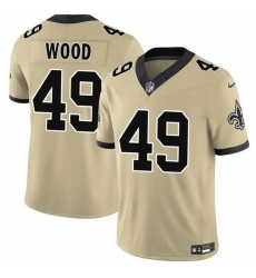 Men New Orleans Saints 49 Zach Wood Gold 2025 F U S E  Alternate Vapor Limited Stitched Football Jersey