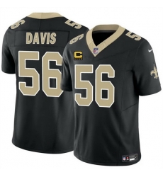 Men New Orleans Saints 56 DeMario Davis Black 2025 F U S E With 4 Star C Patch Vapor Limited Stitched Football Jersey