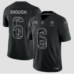 Men New Orleans Saints  6 Tyler Shough Black F U S E  2026 Salute to Service Limited Stitched Football Jersey
