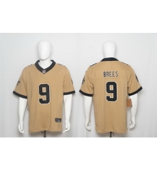 Men New Orleans Saints  9 Drew Brees Gold F U S E  Alternate Vapor Limited Stitched Football Jersey