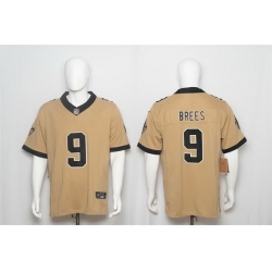 Men New Orleans Saints  9 Drew Brees Gold F U S E  Alternate Vapor Limited Stitched Football Jersey