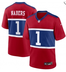 Men New York Giants 1 Malik Nabers Red 2024 F U S E  Vapor Untouchable Limited Stitched Jersey