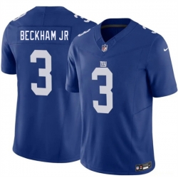 Men New York Giants  3 Odell Beckham Jr Blue 2026 F U S E  Vapor Untouchable Limited Stitched Jersey