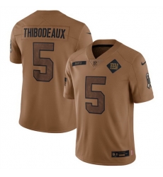 Men New York Giants 5 Kayvon Thibodeaux 2023 Brown Salute To Service Vapor Untouchable Limited Stitched Jersey