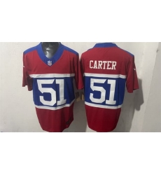 Men New York Giants  51 Abdul Carter Red F U S E  Alternate 100TH Season Patch Vapor Untouchable Limited Stitched Jersey