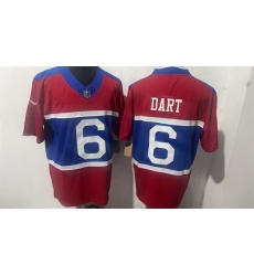 Men New York Giants  6 Jaxson Dart Red F U S E  Alternate 100TH Season Patch Vapor Untouchable Limited Stitched Jersey