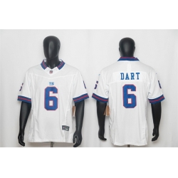 Men New York Giants  6 Jaxson Dart White F U S E  Vapor Untouchable Limited Stitched Jersey
