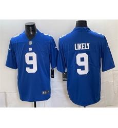 Men New York Giants  9 Isaiah Likely Blue Vapor Untouchable Limited Stitched Jersey