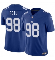 Men New York Giants  98 Leki Fotu Blue 2026 F U S E  Vapor Untouchable Limited Stitched Jersey