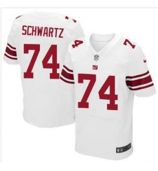 Nike New York Giants #74 Geoff Schwartz White Men 27s Stitched NFL Elite Jersey