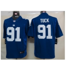 Nike New York Giants 91 Justin Tuck Blue Limited NFL Jersey