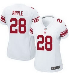 Nike Giants #28 Eli Apple White Womens Stitched NFL Elite Jersey