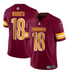 Men Washington Commanders 18 Marcus Mariota Burgundy 2024 Vapor Limited Stitched Football Jersey