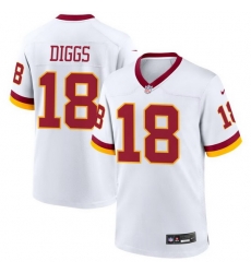 Men Washington Commanders  18 Stephon Diggs White Vapor Limited Stitched Football Jersey
