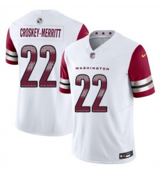 Men Washington Commanders 22 Jacory Croskey Merritt White 2025 F U S E  Vapor Limited Stitched Football Jersey Men Washington Commanders 22 Jacory Croskey Merritt White 2025 F U S E  Vapor Limited Stitched Football Jersey