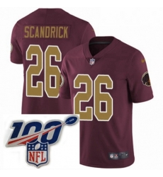 Mens Nike Washington Redskins 26 Orlando Scandrick Burgundy RedGold Number Alternate 80TH Anniversary Vapor Untouchable Limited Stitched 100th anniversary 