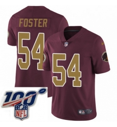 Mens Nike Washington Redskins 54 Mason Foster Burgundy RedGold Number Alternate 80TH Anniversary Vapor Untouchable Limited Stitched 100th anniversary Neck 