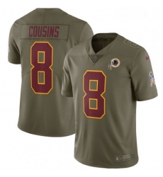 Mens Nike Washington Redskins 8 Kirk Cousins Limited Olive 2017 Salute to Service NFL Jersey