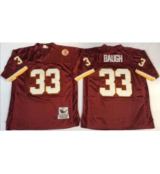 Mitchell&Ness Redskins 33 Sammy Baugh Red Throwback Stitched NFL Jersey