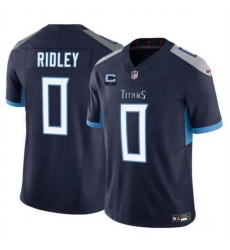 Men Tennessee Titans 0 Calvin Ridley Navy 2025 F U S E  With 1 Star C Patch Vapor Limited Stitched Football Jersey