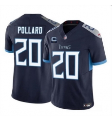 Men Tennessee Titans 20 Tony Pollard Navy 2025 F U S E With 1 Star C Patch Vapor Limited Stitched Football Jersey Men Tennessee Titans 20 Tony Pollard Navy 2025 F U S E With 1 Star C Patch Vapor Limited Stitched Football Jersey