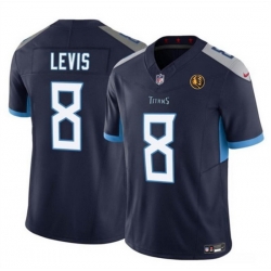 Men Tennessee Titans 8 Will Levis Navy 2023 F U S E  With John Madden Patch Vapor Limited Stitched Football Jersey