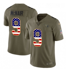 Youth Nike Tennessee Titans 9 Steve McNair Limited OliveUSA Flag 2017 Salute to Service NFL Jersey