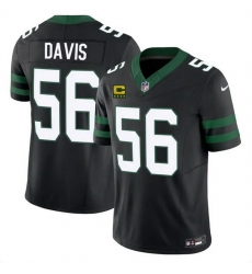 Men New York Jets  56 Demario Davis Black 2025 F U S E  4 Star C Patch Vapor Untouchable Limited Stitched Jersey