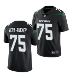 Men's New York Jets #75 Alijah Vera-Tucker Black Vapor Untouchable Limited Stitched Jersey