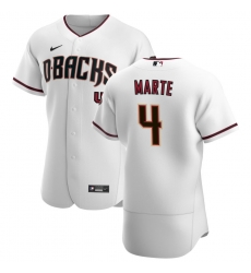 Men Arizona Diamondbacks 4 Ketel Marte Men Nike White Crimson Flex Base Home Team MLB Jersey