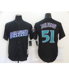 Men Arizona Diamondbacks 51 Randy Johnson Black Cooperstown Collection Jersey