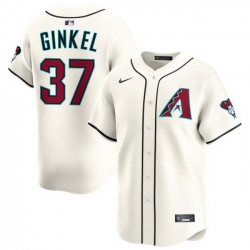 Men Arizona Diamondbacks Nike Home Limited Jersey Cream Ginkel Kevin 37