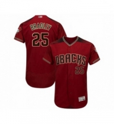 Mens Arizona Diamondbacks 25 Archie Bradley Red Alternate Authentic Collection Flex Base Baseball Jersey