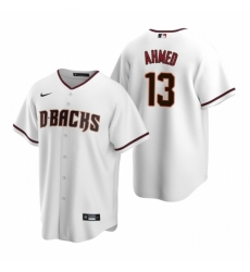 Mens Nike Arizona Diamondbacks 13 Nick Ahmed White Home Stitched Baseball Jersey