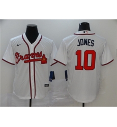 Braves 10 Chipper Jones White 2020 Nike Cool Base Jersey