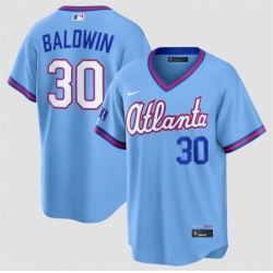 Men Atlanta Braves  30 Drake Baldwin Powder Blue 2026 City Connect Stadium Stitched Baseball Jersey