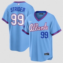 Men Atlanta Braves  99 Spencer Strider Powder Blue 2026 City Connect Stadium Stitched Baseball Jersey