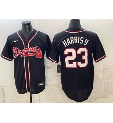 Men Atlanta Braves  Michael Harris II 2026 Fashion Replica Black Out Stitched Baseball Jersey